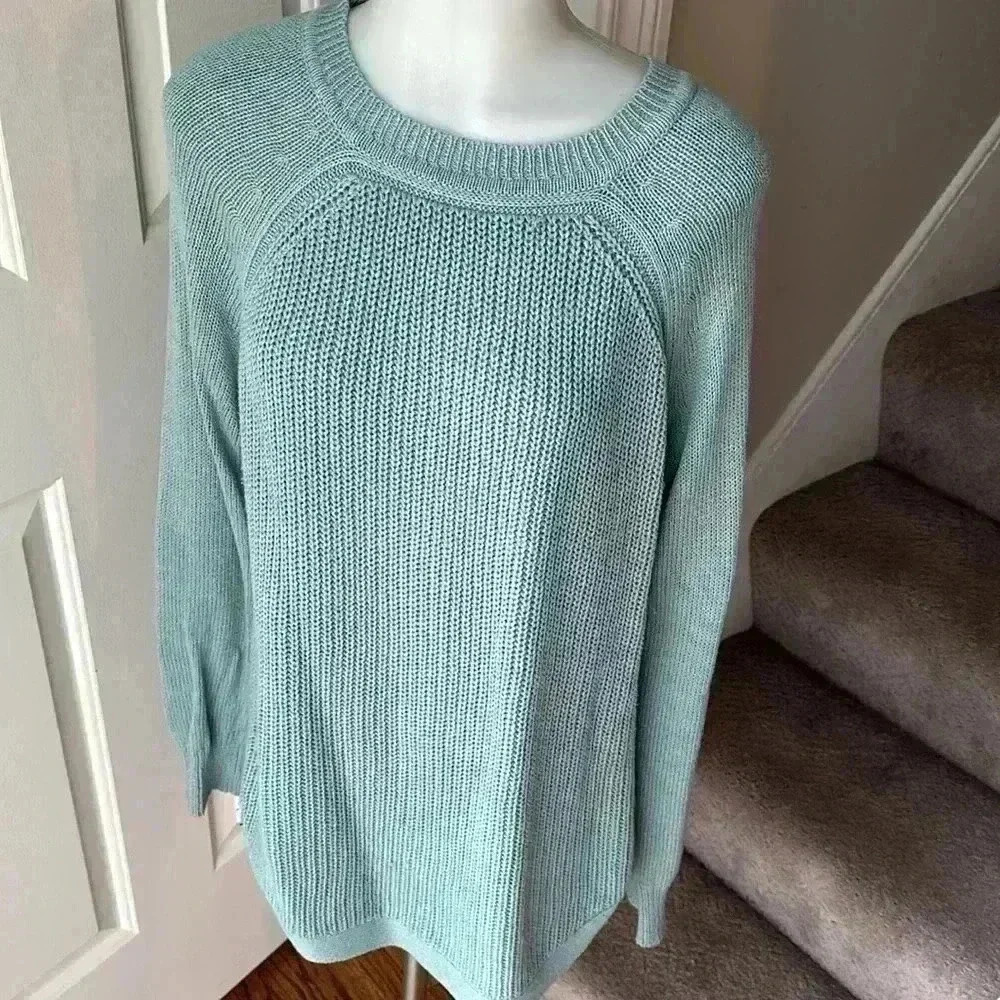 Size M RD Style light blue Rowca Cotton blend crew sweater - Picture 2 of 6